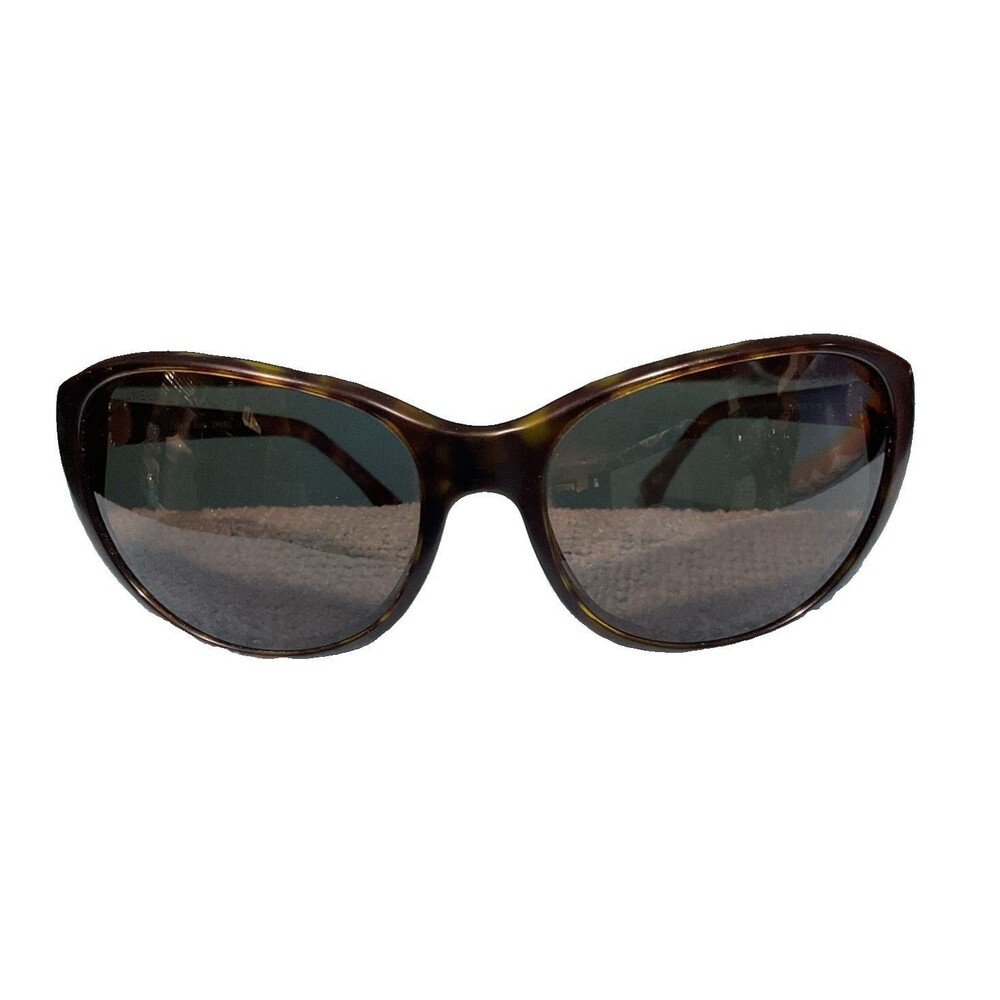 Chanel Womens Bouton Collection Sunglasses Tortoise Shell Frames Pink CC Button